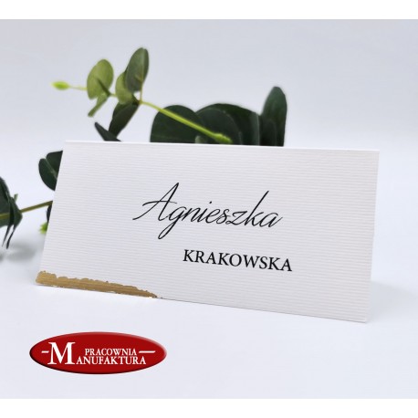winietka, karteczka na stół ręcznie złocona