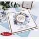 kwiatowe zaproszenia na komunię z hostią blue flower