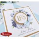 kwiatowe zaproszenia na komunię z hostią blue flower