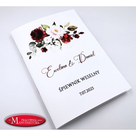śpiewnik weselny - pudrowy róż i bordo -  Sweet Rose