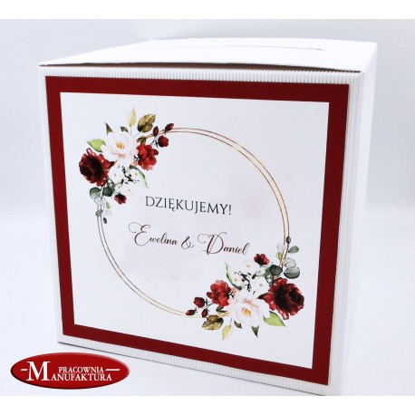 pudełko na koperty - pudrowy róż i bordo -  Sweet Rose