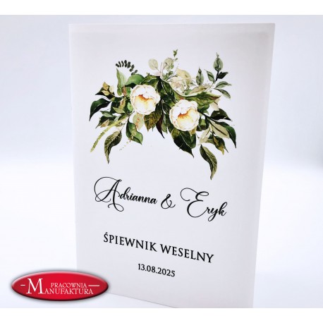 śpiewnik weselny - białe kwiaty- White Flower