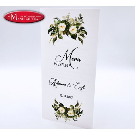 menu -  białe kwiaty- White Flower