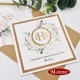 kwiatowe zaproszenia na komunię z hostią rustykalne, ekologiczne