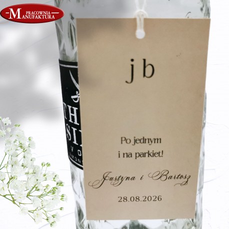 delikatne zawieszki na butelkę beżowe