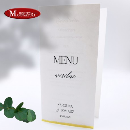 Menu karta drinków ręcznie zdobione