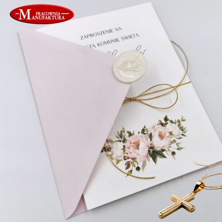 delikatne zaproszenia na komunię, chrzest