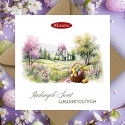 kartka wielkanocna, firmowy karnet świąteczny z logotypem