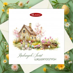 kartka wielkanocna, firmowy karnet świąteczny z logotypem