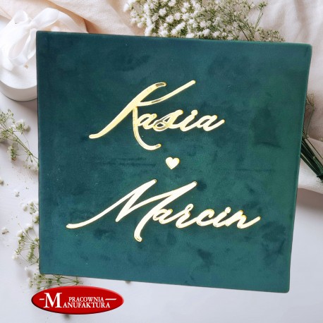 Księga Gości welurowa butelkowa zieleń