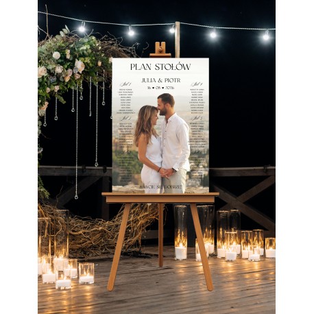 PLAKAT Z ROZMIESZCZENIEM STOŁÓW WESELNYCH ZE ZDJĘCIEM