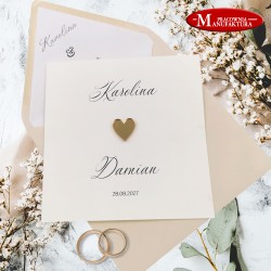 nowoczesne zaproszenia ślubne z sercem pleksi