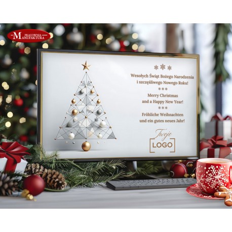 świąteczna kartka elektroniczna, e-kartka, kartka cyfrowa z logo firmy golden christams