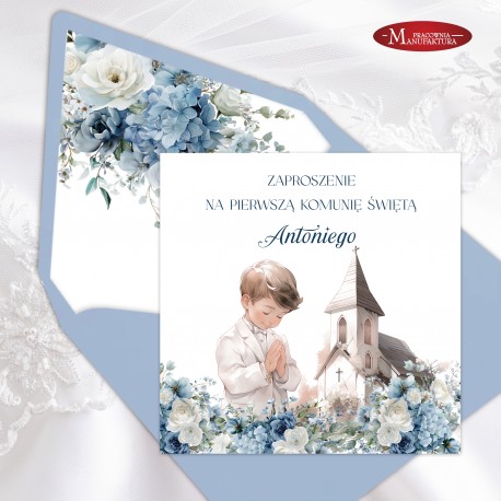 Zaproszenia na Pierwszą Komunię Świętą dla chłopca