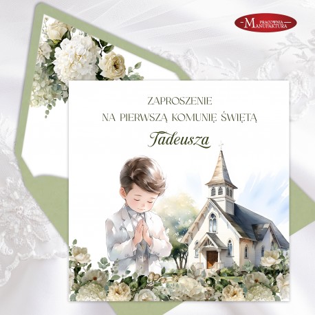Zaproszenia na Pierwszą Komunię Świętą dla chłopca