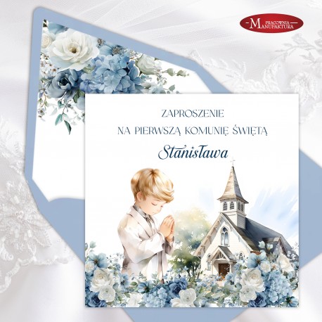 Zaproszenia na Pierwszą Komunię Świętą dla chłopca