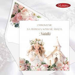 Zaproszenia na Pierwszą Komunię Świętą dla dziewczynki