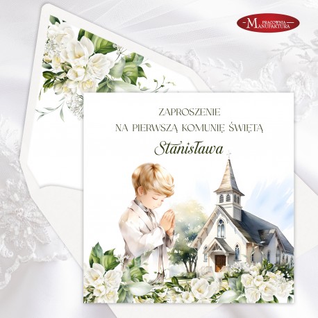 Zaproszenia na Pierwszą Komunię Świętą dla chłopca