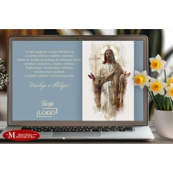 e-kartka, kartka elektroniczna z logo firmy Jezus Zmartwychwstały