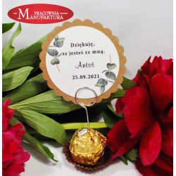 kwiatowe podziękowanie na chrzest na szpilce