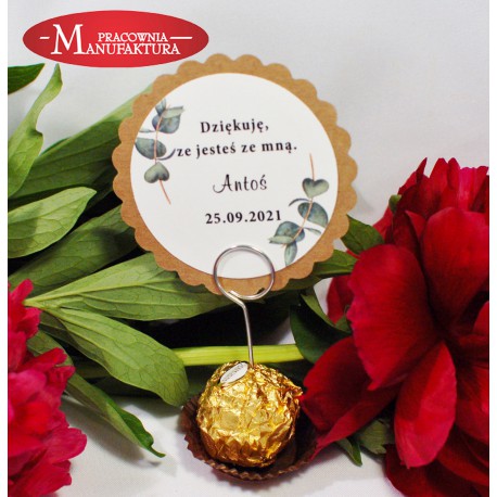 kwiatowe podziękowanie na chrzest na szpilce